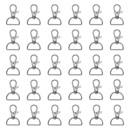 30 st vridbara karbinhakar med snäpplås för nyckelkedjor, klämmor, hummerklor för gör-det-själv-nyckelkedjor och sömnadsprojekt