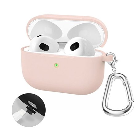 HAT-PRINCE AirPods Pro 2 silikonfodral med karbinhake - Ljusrosa