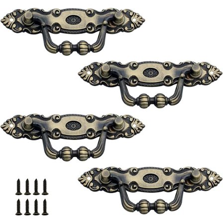 4 stk. Skuffeskuffer i Antik Zink Bronze Skuffeskuffer Vintage Fu