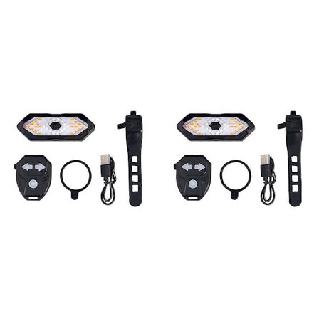 2X Elektrisk Scooter Blinkers, Fjärrkontroll Cykel Blinkers/Bakljus, Justerbar Riktning