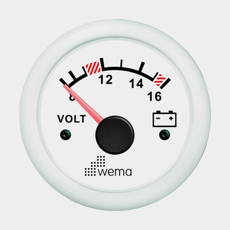 Voltmätare 12V vit