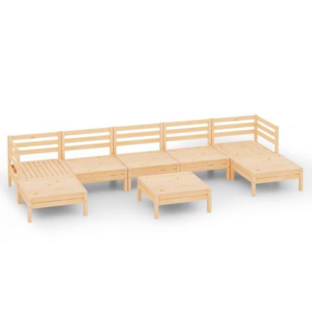 Vidaxl Loungegrupp För Trädgården 8 Delar Massiv Furu Brun