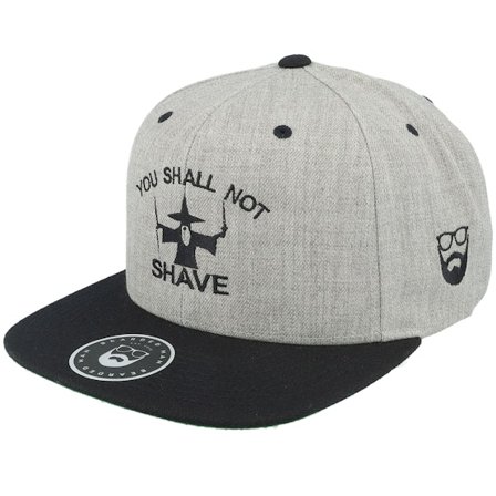 Bearded Man - Grau snapback Cap - Shall Not Shave Grey/Black Snapback @ Hatstore