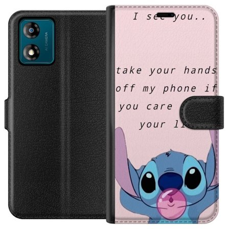 Kompatibelt Plånboksfodral till Motorola Motorola Moto E13 Stitch Lycka till