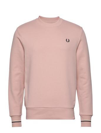Crew Neck Sweatshirt Sweat-shirt Tröja Rosa Fred Perry