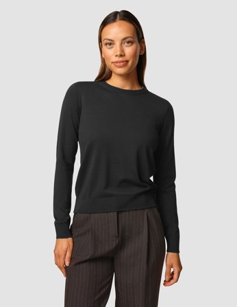 Shaping New Tomorrow - Damen - Fine Knit Crewneck - Black - Größe XXL