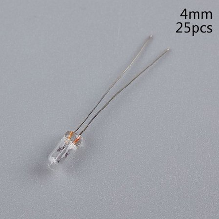 25 stk. 5 mm 4 mm 3 mm Klar 12 V Mini Pære av Hvete Ris Pærer Bryter 25 stk. 4 MM
