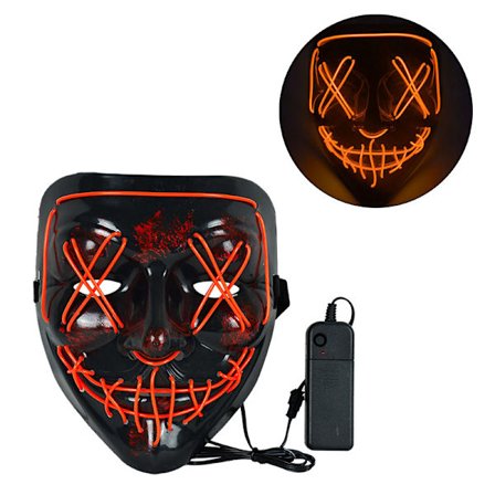 Cosmask Halloween Neon Mask Led Mask Masque Masquerade Party Masker Lys Glow In The Dark Morsomme masker Cosplay kostymeutstyr