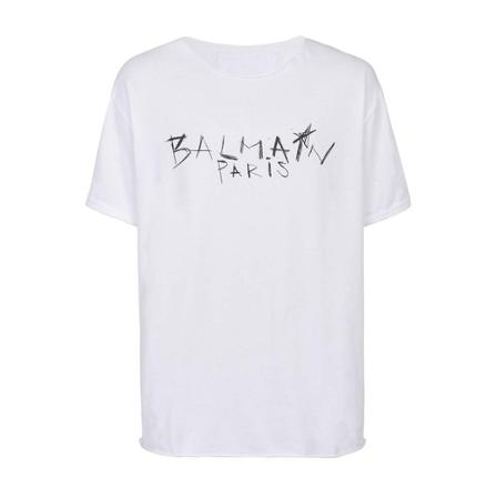 Balmain, T-Shirts Wit, Heren, Maat:M