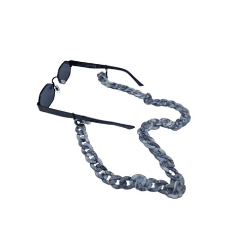 Eksklusiv Senile snor / brillesnor Brillekjede Grey/White