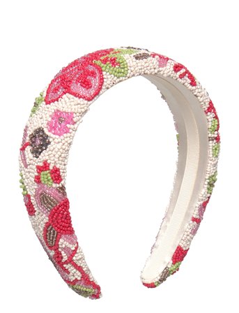 Becksöndergaard Bromflora Wide Beaded Hairbrace - Pink - ONE SIZE