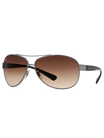 Ray Ban Active Men's Sunglasses with a frame made of metal in silver and plastic lenses in brown gradient