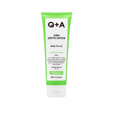 Q+A AHA Exfoliator Body Scrub Bad & dusch Unisex 250 ML