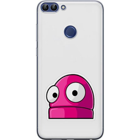 Yhteensopiva Puhelinkuori Huawei Huawei P smart Pinkki sarjakuvahahmo suurilla silmillä leikkisässä ja humoristisessa tyylissä