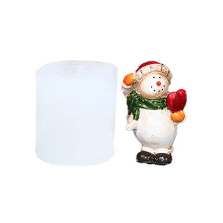 Creative Form Mould för gips och ljus 3D Snowman Juldekorationer Form Form