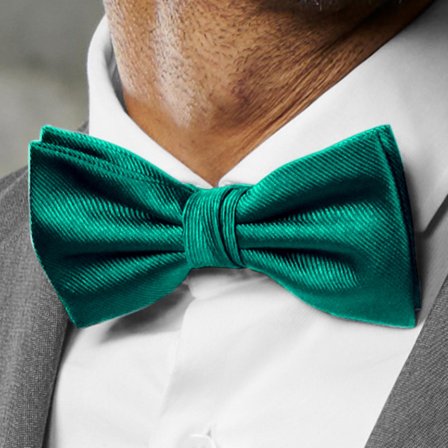 Smaragdgroene Voorgestrikte Vlinderdas van Grosgrain voor mannen - Voorgestrikte vlinderdassen