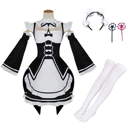 Anime Re:Zero - Starting Life in Another World Ram/Rem Cosplay Kostumer Maid Outfit Halloween Kostume Maid Servant Kjole stil 2 style2