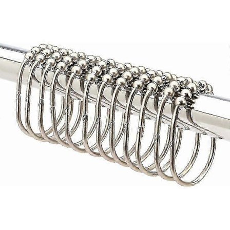 Duschdraperiringar Set om 12 - Borstad Satin Nickel Finish Rostfria Krokar