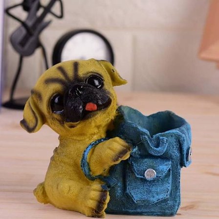 Söpö Koiranpentu Kynä- ja Lyijykynäteline, Resin Pet Pen Pensil Työpöydän Järjestäjä