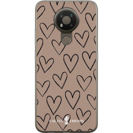 Yhteensopiva Puhelinkuori Nokia Nokia 3.4 Cactus and Friends - Earthy Sketch Hearts