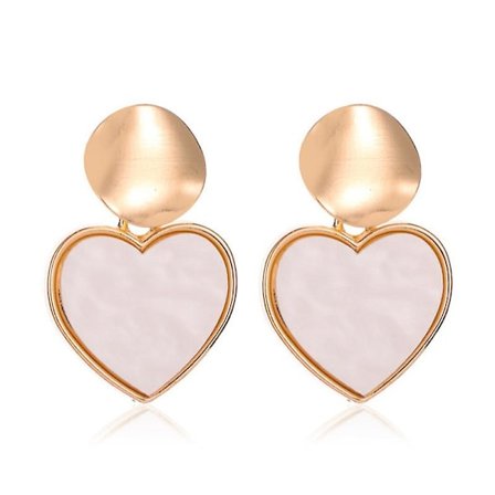 Øreringe til teenagepiger og kvinder med smilende ansigt og hjerteformede charms vedhæng i guld, små creoler, hængende øreringe, trendy Y2k-smykker, 