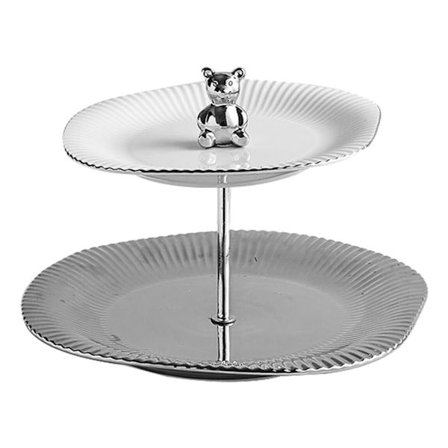 Cupcakeställ Dessertbordsvisningsset Upplagt serveringstårtbricka Serveringsfat för Tea Party 2-vånings (stor)