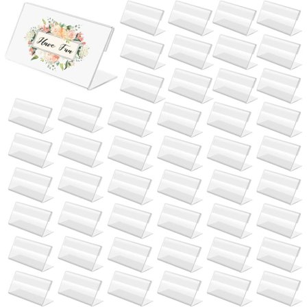 48 stk. prisskilt-holder, gennemsigtig akryl-etiket-holder til bageri, dagligvarebutik, kontor (6*4cm)