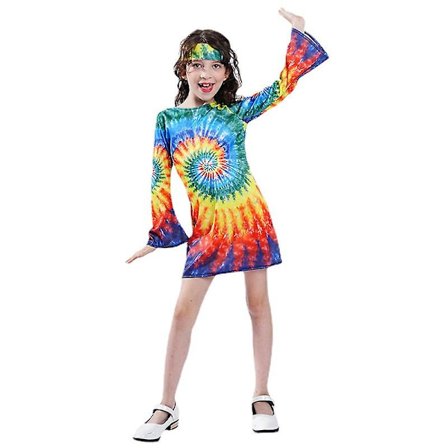 Groovy Gal Hippie Hippy 1970-talet 1960-talet Flower Power Peace Barn Retro Damkostym
