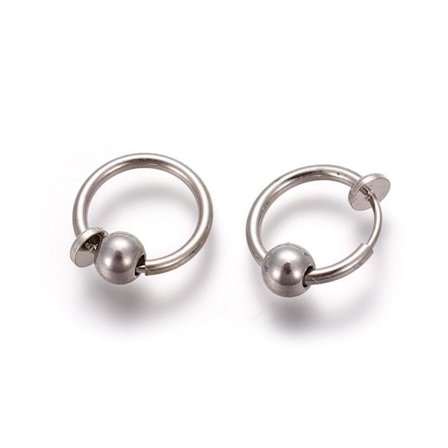 1 Par Titanium Clip On Ringar med avtagbara kulor 13 mm Ø