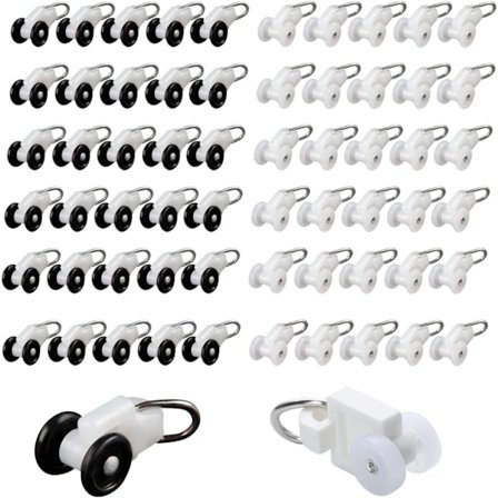 60 stk Gardinløpere, Gardinskinne Løpere, Gardinskinne Glidebryter, Lydløs Draperi Gliding, Gardinskinne Løpere, for Vindu Gardin Dør