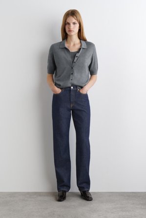 COS Frauen Reprise Jeans Mit Geradem Bein in Blau