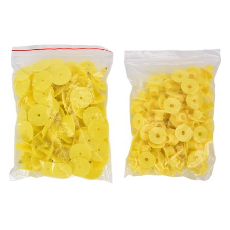 100 par runde øremerker, enkle å identifisere og bruke, gule øremerker for husdyr