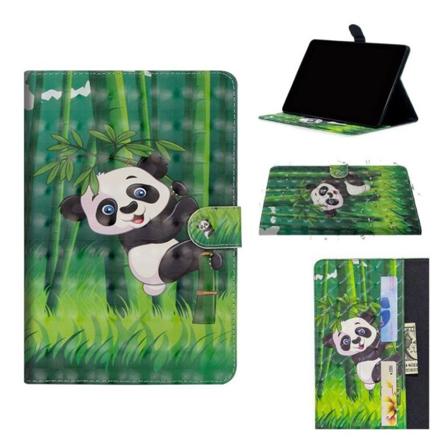 Samsung Galaxy Tab S5e valopilkku koriste nahkakotelo - Bambu Panda Multicolor