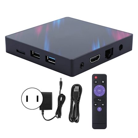 Internet Player TV BOX Dual WiFi BT Set Top Box Stemmeudstyr til Android 9.0 (2+16G )
