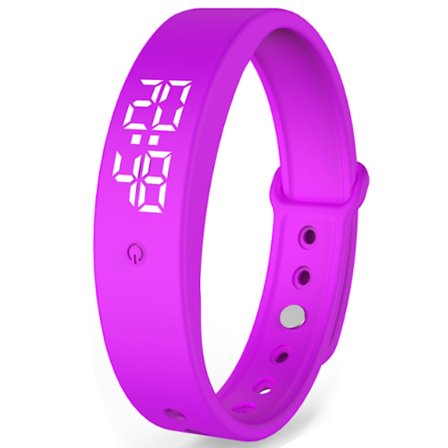 Vibrerande påminnelseklocka - Laddningsbart vibrationslarm tyst väckarklocka mäter kroppstemperatur vattentät Purple_yux