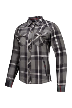 Chaqueta de moto Rusty Stitches Liss V2 Mujer Gris/Blanco/Negro 44