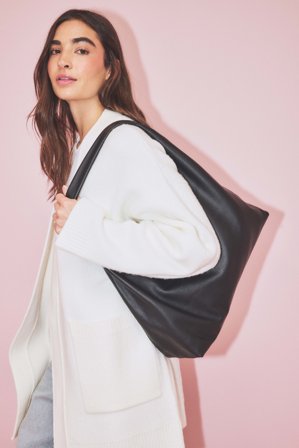 NA-KD Stickad kofta med ficka - Oversize Tröjor - Vit - XS (EU 32)