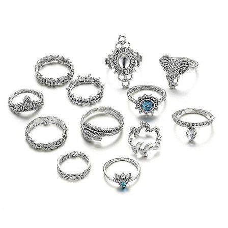 12 st Vintage Knuckle Rings för kvinnor Stackable Midi Finger Ring Set
