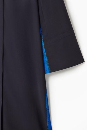 COS Women's Chemisier In Lana Dipinta in Blu