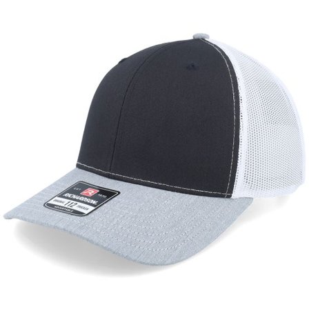 Richardson - Svart trucker Keps - 112 Tri Black/White/Heather Grey Trucker @ Hatstore