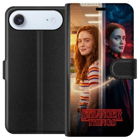 Kompatibelt Lommeboketui til Apple iPhone 17 Air Delt portrett av Max Mayfield mellom hverdag og mørk parallellverden i Stranger Things-stil