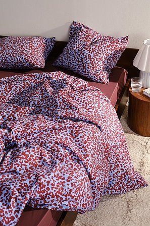 Jotex - Pussilakanasetti Yhden Hengen Vuode Orgaaninen Sininen/viininpunainen Sininen/viininpunainen - MALIA - Osta Kapeat sängyt Jotex