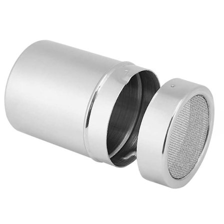 Sukkerstrøer, rustfritt stål kakao mel kaffe sil kunst sjablong med lokk (strøer)