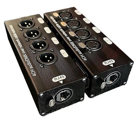 1 stk. 4-kanals 3-pin XLR Audio og DMX over Nettverkskabel Forlenger, DMX512 Nettverkssignal Forlenger, Hann