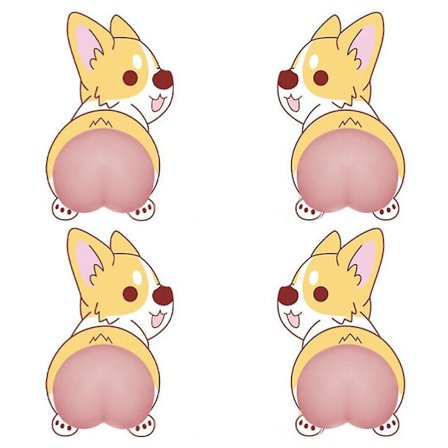 4 kpl 3d-tarra, auton oven törmäyksenestotarra, sarjakuva