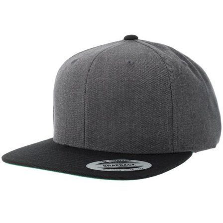 Yupoong - Grå snapback Keps - Classic Charcoal/Black Snapback @ Hatstore