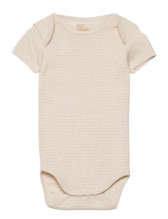 Striped Short Sleeve Body Bodies Short-sleeved Beige Copenhagen Colors*Betinget Tilbud