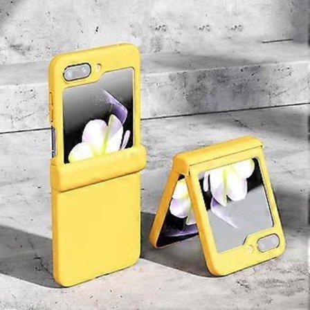 Skal med gångjärnsskydd för Galaxy Z Flip 5, stöttåligt skyddsskal för Galaxy Flip 5 5g (gul)