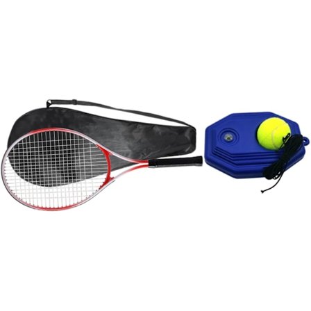 Tennis Tränings Rebound Boll med Snöre, Tennisracket med Bärväska för Nybörjare, (Vuxna Röd)