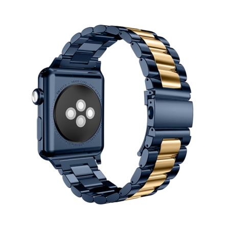 Ruostumattomasta Teräksestä Valmistettu MetallirannekeAppleWatch Navy/Gold 42/44/45mm